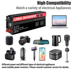 5000W Sine Wave Solar Converter 3000W Car Power Inverter DC 12V To AC 110V 4 USB