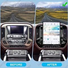 15.6″ Car Stereo Android Radio 8+128GB For 13-20 Chevrolet Silverado Gmc Sierra