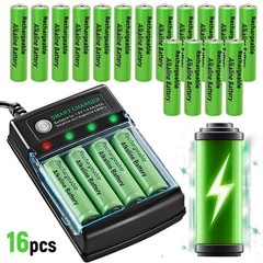 16Pcs AA AAA Rechargeable Battery Alkaline Batteries 3000mah 1.5V Power Charger