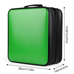CD Case DVD Storage Case: Capacity Hard Plastic DVD Case Holder 432 Dark Green