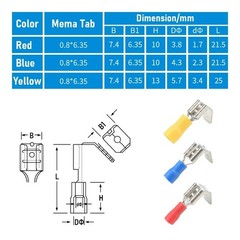100pcs Mixed Insulated Piggy Back Spade Connectors | Crimp Terminals 10-22AWG⚡