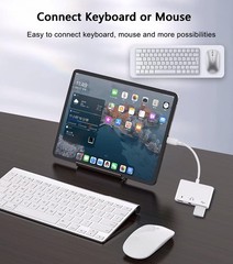 USB C to Adapter, 3 in 1 AUX C Adapter with 3.5mm Headphone White