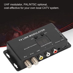 UHF TV LINK RF Modulator AV to RF Video Converter Adapter IR CATV PAL NTSC