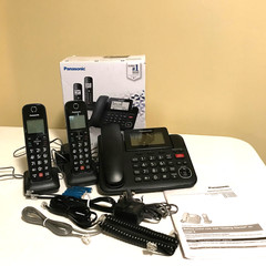Panasonic 2-In-1 Corded / Cordless House Phones w/ Answering Machine KX-TGF852B