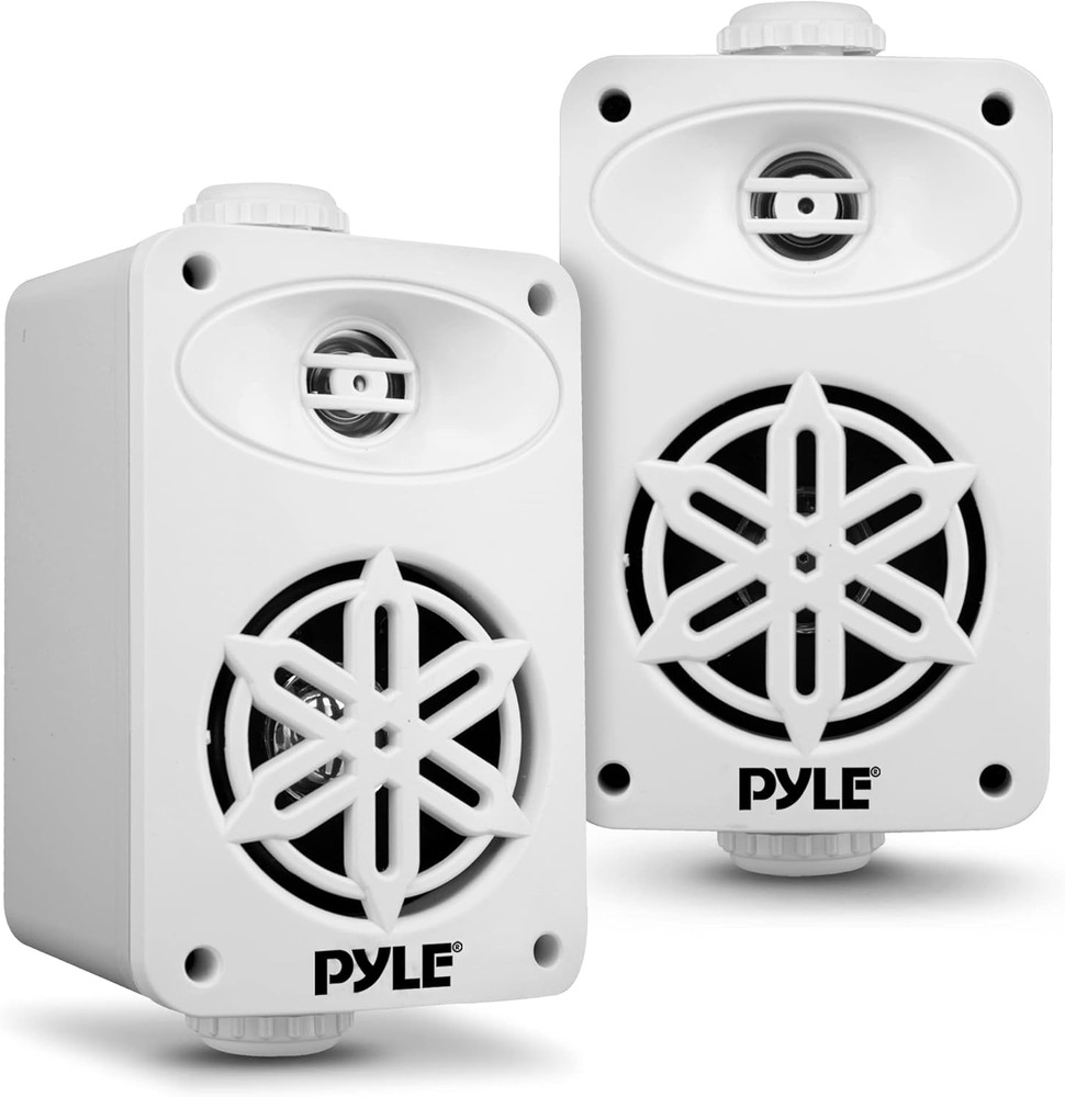 Pyle PDWR35WT 200W waterproof indoor outdoor speaker pair white 3.5 Inches
