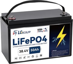 36V LiFePO4 50Ah Lithium Battery for Trolling Motor RV Marine Solar System 50A