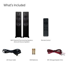 Fluance Powered Floorstanding Tower Speakers for TV, Turntable, PC & Bluetooth
