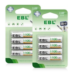EBL 8 Packs Rechargeable AAA Batteries 1100mAh 1.2V Ni-MH Triple A Battery NiMH