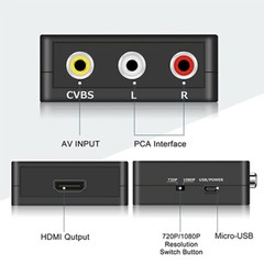 RCA AV to HDMI HD Converter Composite CVBS Video Adapter Wii NES SNES
