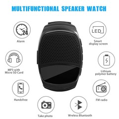 Wireless Wearable Wrist Portable Sports Bluetooth Speaker Watch with Timer Ti…