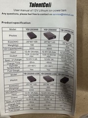 TalentCell Rechargeable 12V 6000mAh/5V 12000mAh DC Output Lithium Ion Battery