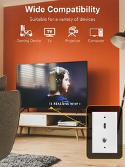 HDMI Wall Plate, 1 Port 4K HDMI Keystone to Female, 1 Port F Type Connector C…