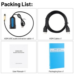 HDMI ARC to Optical Audio Extractor Cable Adapter Converter eARC 5.1 for TV Amp