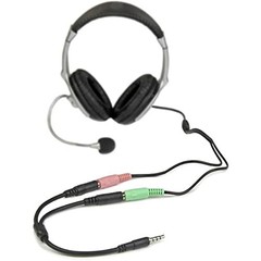 StarTech.com Headset Adapter, Microphone and Headphone Male to Female, Black