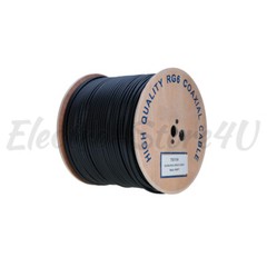 RG6 Coaxial Bulk Cable 500ft 1000ft Dual Quad Shielded 18AWG Black White Coax TV