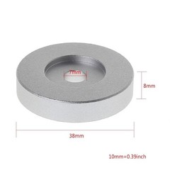 45 RPM Record Adapter Solid Aluminum 7 Inch Vinyl Dome Silver