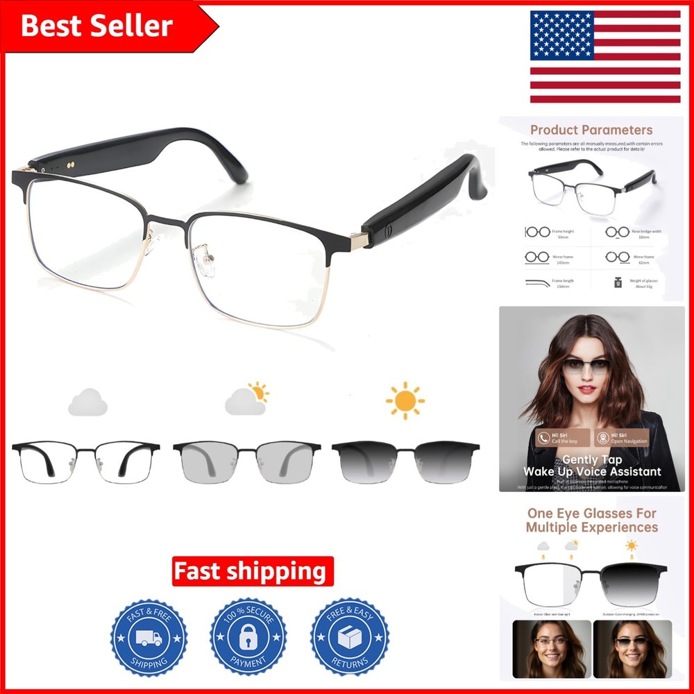 Waterproof Bluetooth Glasses with Audio, UV400 Protection & Quick Charge