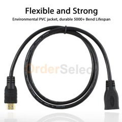 Premium HDMI Male to Female Extension Cable for PS3 HDTV LED TV 6ft feet Extend