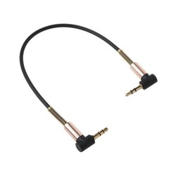 Car Aux Cord 24cm Dual 90 Degree Bending 3.5 mm to 3.5mm Male Jack Cable