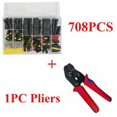 708Pcs Car Automotive Waterproof Electrical Wire Connector Plug 1-6 Pin Kit Set