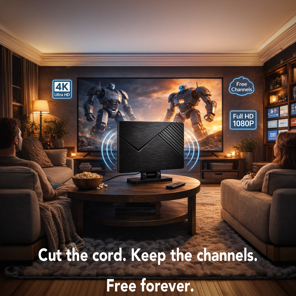 Five Star Flat Panel Indoor TV Antenna – 4K Ready for Local Channels Long Range