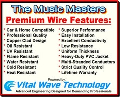 Red Stripe 12 Gauge 15ft SPEAKER WIRE Red Black Cable Car Audio Home Stereo