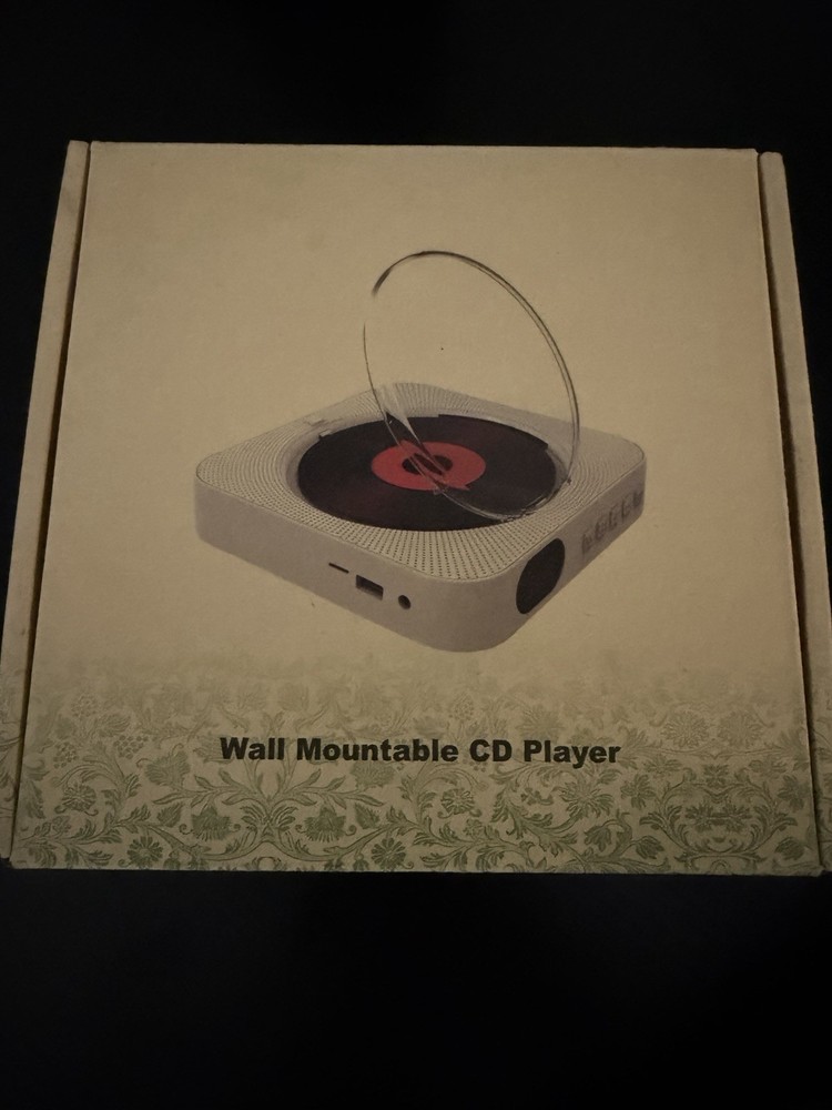 Wall Mountable CD Player White Portable CD Players Music Player Home Audio Boomb