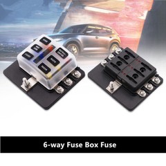 1X 6 Way 12V-32V Car Marine Fuse Box Block Holder W/ 12PCS Blade Fuses Red Light