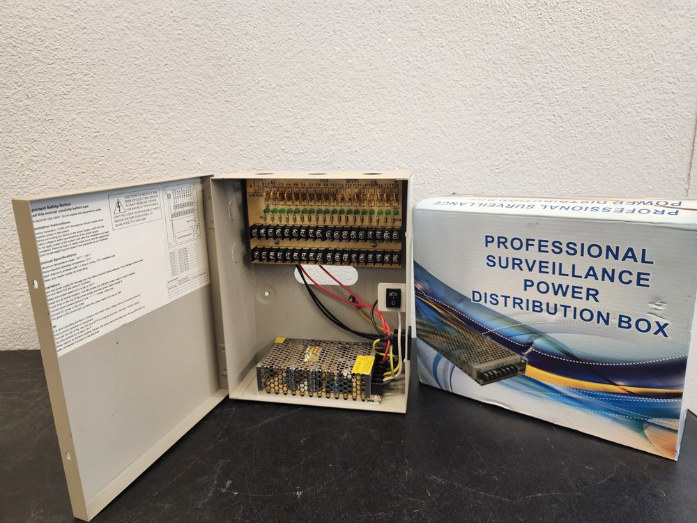 Professional Surveillance Power Distribution Box,30A, 18 outputs.TR C12VDC09P10A