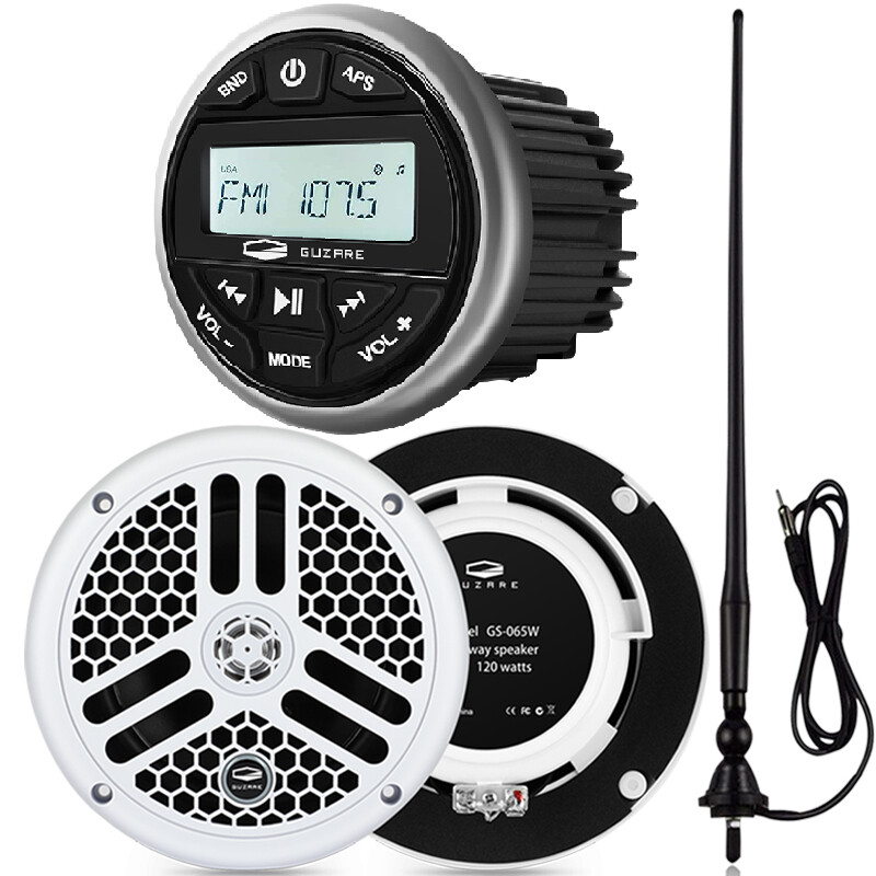 6.5 inch 240W Marine Speakers System Waterproof w/Audio Stereo Radio + Antenna