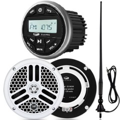 6.5 inch 240W Marine Speakers System Waterproof w/Audio Stereo Radio + Antenna