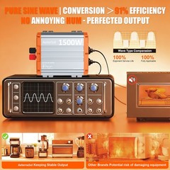 3000W Power Inverter Pure Sine Wave 12V DC to AC 110V 120V Home RV Off Grid US