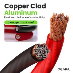 GEARit 0 Gauge 25′ 50′ CCA Amplifier Power / Amp Ground Wire, Black/Blue/Red.