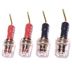 CESS-162 Pin Banana Plug to 4Mm Female Banana Jack/Speaker Wire, 4 Pack (Screw-T