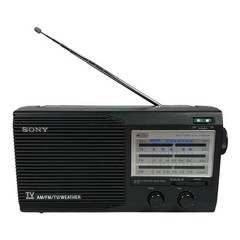 SONY ICF-34 AM/FM/TV/Weather 4 Band Portable Radio AC or Battery Working VTG