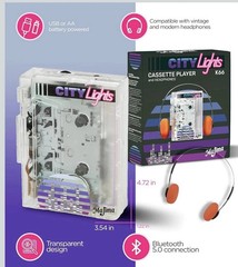 City Lights K66 Bluetooth Cassette Player FM Radio Retro Transparent BRAND NEW!!