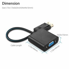 Displayport DP Male To VGA Female Adapter Display Port Cable Converter Black FHD
