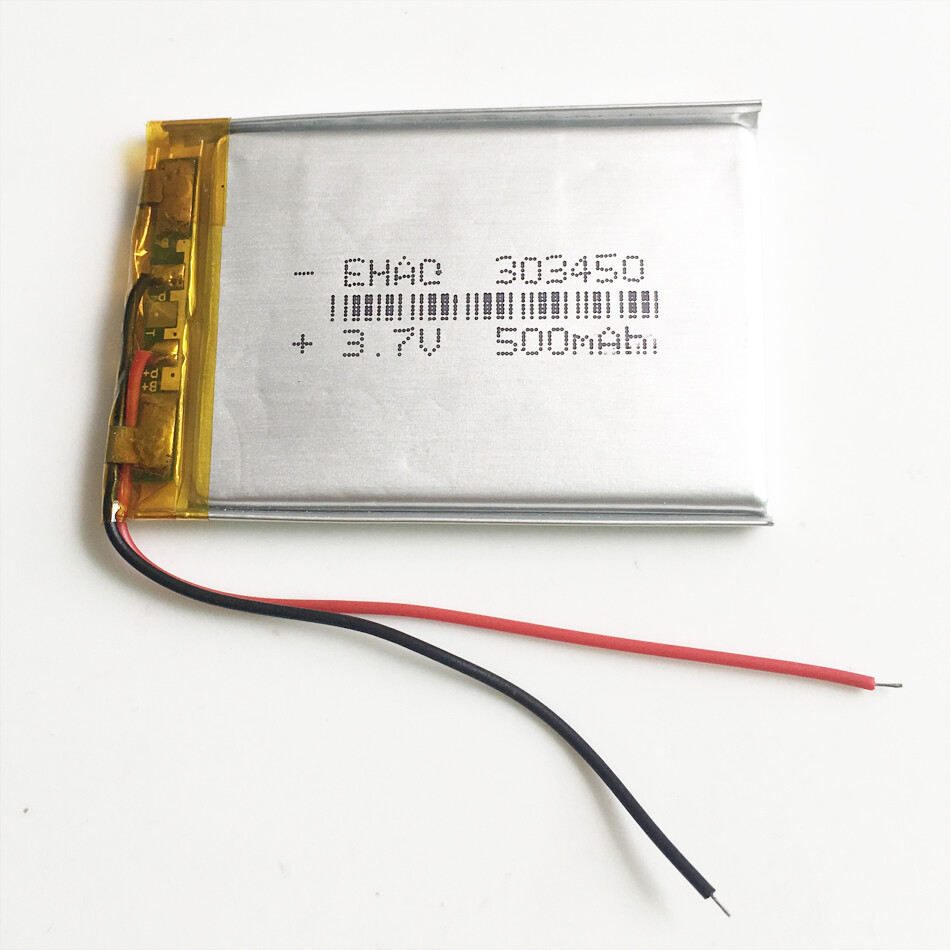 3.7V 500mAh 303450 Li-po Rechargeable Battery For GPS PAD Mp3 Bluetooth Headset
