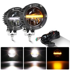 AUXBEAM 4″ Inch LED Work Light Bar SPOT Driving Fog Pods DRL Offroad ATV Truck