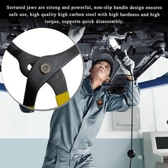 12″ Adjustable Oil Filter Pliers, Locking Jaw Fuel Filter Wrench with Nonslip Gr