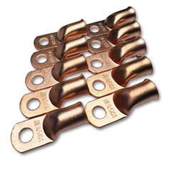 10x 1/0 Gauge 5/16″ Hole OFC Copper Ring Terminal 0 GA M8 Lug Battery Connector