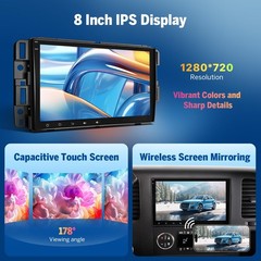 Car Stereo 8 Inch 64G 64G Android 14 Wireless CarPlay GMX7 Bluetooth EononGMX7A