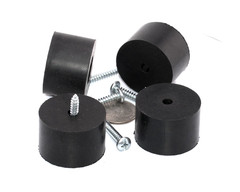 1-1/2″ x 3/4″ Natural Rubber Audio Isolation Mount Feet w #8 Hardware 4 Pack