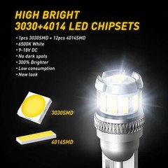 AUXITO T10 LED License Plate Light Bulbs 6000K Super Bright White 168 2825 194 D