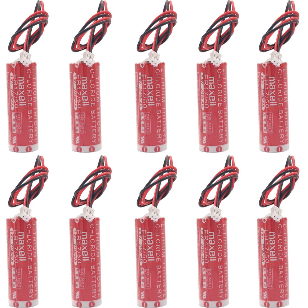 10Pcs Maxell ER17/50 3.6V 2750mAh ER17/50 PLC battery With Plug ER1750 Battery
