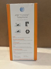 AT&T Trimline Corded Telephone White Lighted Keypad Redial Memory Wall NIB