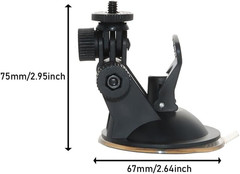 2 Pack Dash Cam Suction Cup Mount with 1/4 Screw Thread Windshield Camera