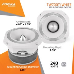 2x PRV TW700Ti WHITE Bullet 4″ Pro Audio Super Tweeters 8 Ohm Titanium 480 Watts