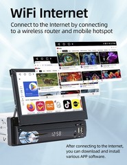 7″ Car Stereo Radio 1DIN Apple CarPlay Head Unit FM BT GPS Camera Wifi BT 4+64GB