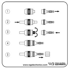 WGGE WG-008 24K Gold Safety Connector Banana Plugs (12 Pair (24 plugs))